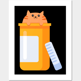 Antidepressant Cat Pill Bottle Mental Health Matters Posters and Art